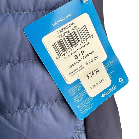 NWT Women's Columbia South Valley Hybrid Vest Two-Tone Blue Size Small S - Picture 6 of 11